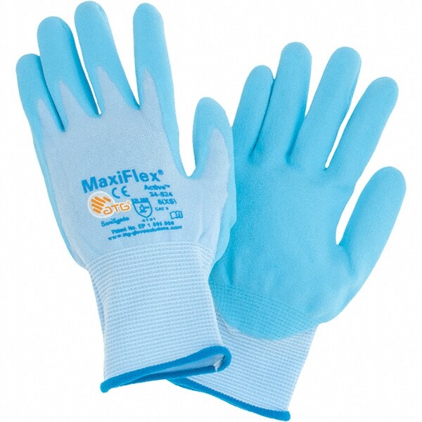 Size XS (6) Nitrile Coated Nylon General Protection Work Gloves