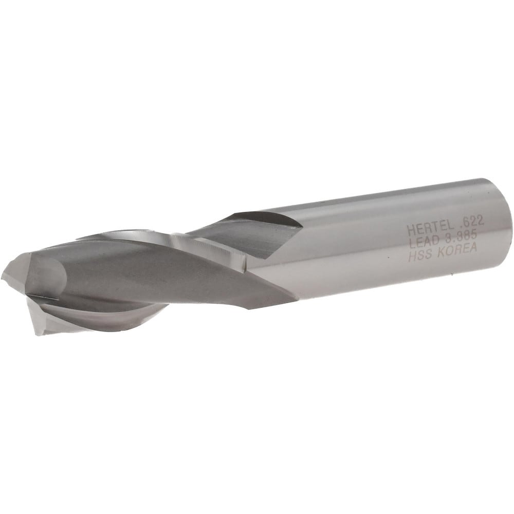 5/8" Diam, 1-5/16" LOC, 2 Flute High Speed Steel Keyway End Mill