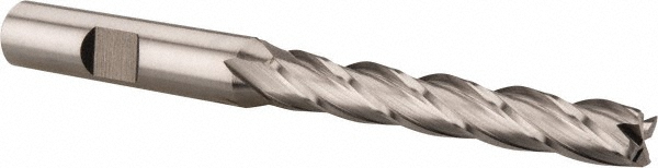 Hertel GG041020 Square End Mill: 5/16 Dia, 2 LOC, 3/8 Shank Dia, 3-3/4 OAL, 4 Flutes, High Speed Steel Image