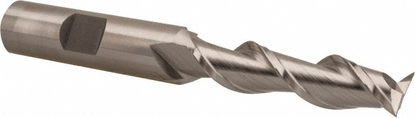 Hertel GG071028 Square End Mill: 7/16 Dia, 1-3/4 LOC, 1/2 Shank Dia, 3-3/4 OAL, 2 Flutes, High Speed Steel Image