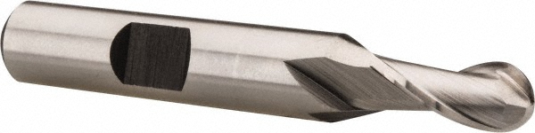 Hertel E299914102 Ball End Mill: 0.2813" Dia, 0.5625" LOC, 2 Flute, High Speed Steel Image