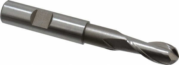 Hertel GG111028 Ball End Mill: 0.4375" Dia, 1" LOC, 2 Flute, High Speed Steel Image