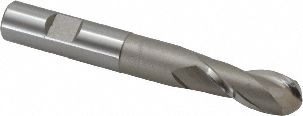 Hertel GG111040 Ball End Mill: 0.625" Dia, 1.375" LOC, 2 Flute, High Speed Steel Image