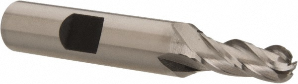Hertel E299914029 Ball End Mill: 0.25" Dia, 0.75" LOC, 4 Flute, Cobalt Image