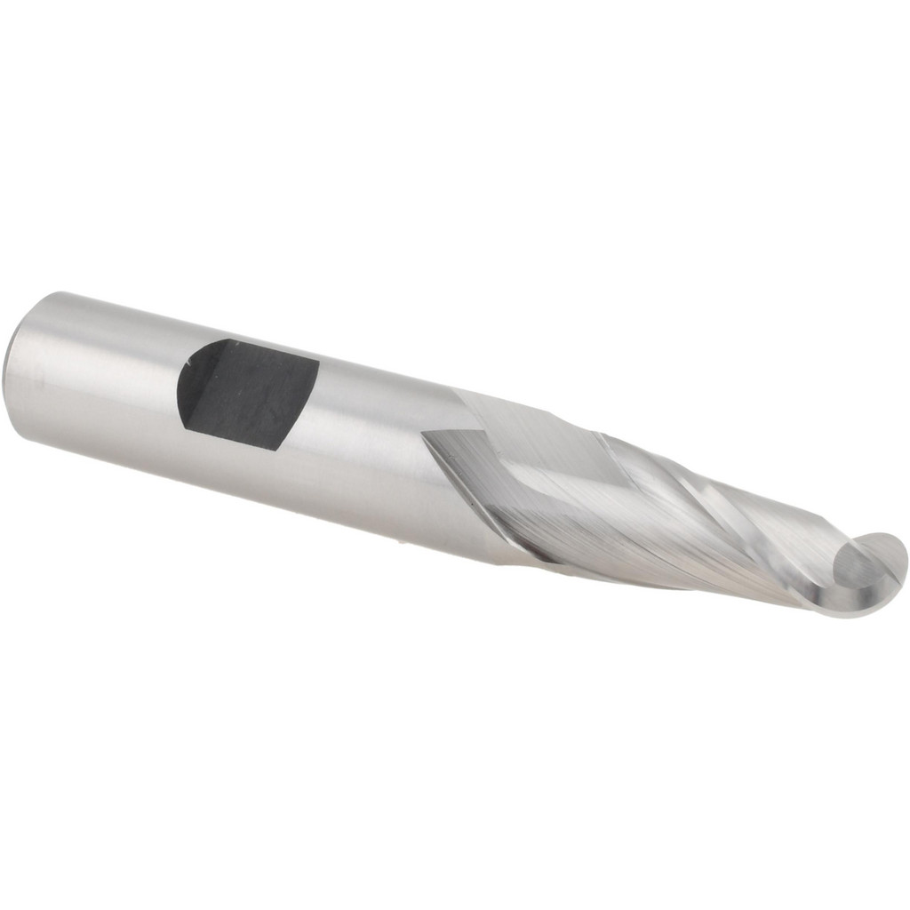 Hertel E2110028 Ball End Mill: 0.4375" Dia, 1" LOC, 2 Flute, Cobalt Image