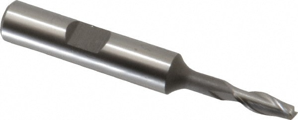 Hertel E2033012 Square End Mill: 3/16 Dia, 1/2 LOC, 3/8 Shank Dia, 2-11/16 OAL, 2 Flutes, Cobalt Image