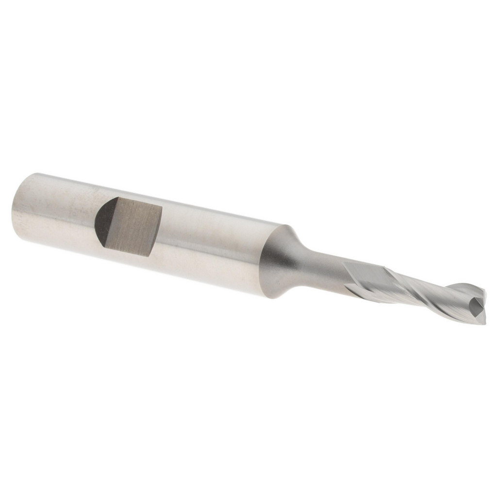 Hertel E2033012 Square End Mill: 3/16 Dia, 1/2 LOC, 3/8 Shank Dia, 2-11/16 OAL, 2 Flutes, Cobalt Image