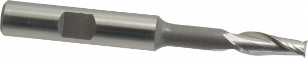 Hertel E2033016 Square End Mill: 1/4 Dia, 5/8 LOC, 3/8 Shank Dia, 3-1/16 OAL, 2 Flutes, Cobalt Image