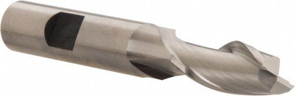 Hertel E299914077 Square End Mill: 15/32 Dia, 1 LOC, 1/2 Shank Dia, 3-3/8 OAL, 2 Flutes, Cobalt Image