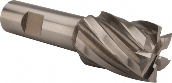 Hertel E299914038 Square End Mill: 1-1/8 Dia, 1-1/2 LOC, 3/4 Shank Dia, 3-7/8 OAL, 6 Flutes, Cobalt Image