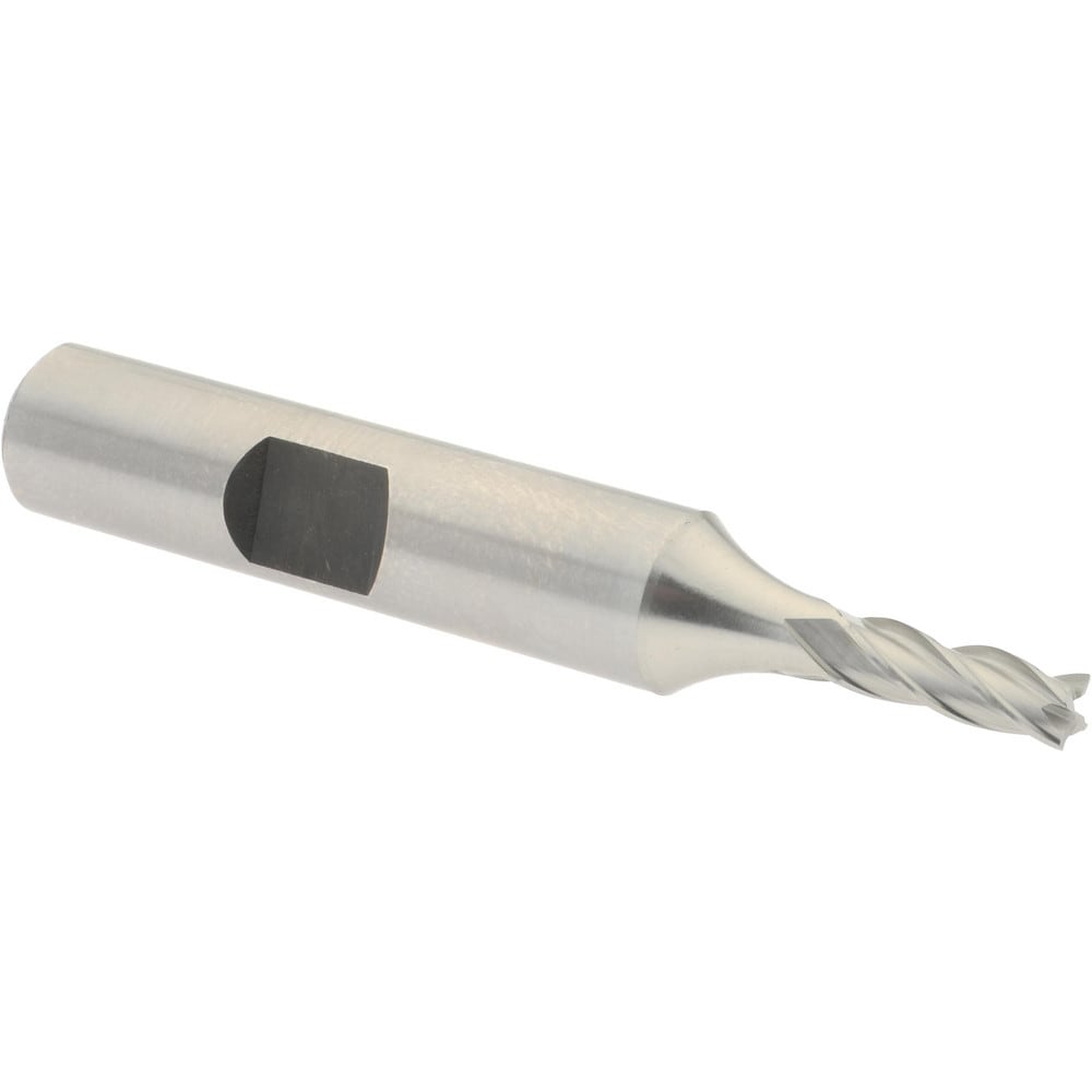 Hertel E203901019 Square End Mill: 5/32 Dia, 7/16 LOC, 3/8 Shank Dia, 2-3/8 OAL, 4 Flutes, Cobalt 