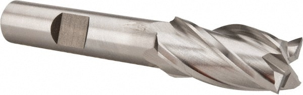 Hertel E2039913 Square End Mill: 1/2 Dia, 1 LOC, 3/8 Shank Dia, 2-11/16 OAL, 4 Flutes, Cobalt Image