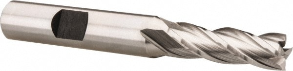 Hertel E299914114 Square End Mill: 5/16 Dia, 1 LOC, 3/8 Shank Dia, 2-3/4 OAL, 4 Flutes, Cobalt Image