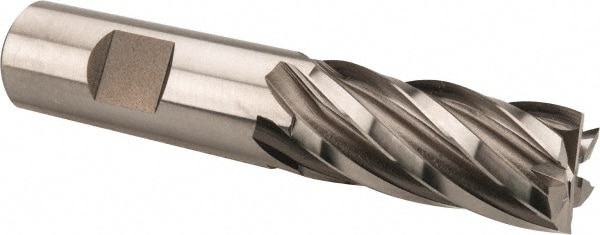 Hertel E2042048 Square End Mill: 3/4 Dia, 1-5/8 LOC, 3/4 Shank Dia, 3-7/8 OAL, 6 Flutes, Cobalt Image