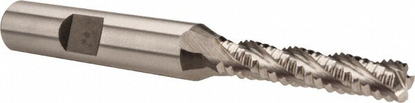 Hertel 84511401 Square End Mill: 1/4 Dia, 1-1/4 LOC, 3/8 Shank Dia, 3-1/8 OAL, 4 Flutes, Cobalt Image