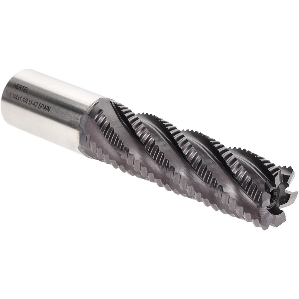 Hertel 84511443 Square End Mill: 1-1/4" Dia, 6 Flutes, 4" LOC, Cobalt, 30 ° Helix Image