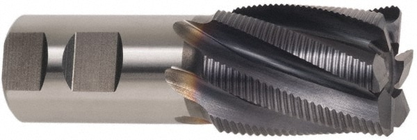 Hertel 84213636 Square End Mill: 1-1/4 Dia, 3 LOC, 1-1/4 Shank Dia, 5-1/2 OAL, 6 Flutes, Cobalt Image