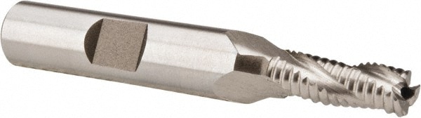 Hertel 84512003 Square End Mill: 1/4 Dia, 5/8 LOC, 3/8 Shank Dia, 2-7/16 OAL, 3 Flutes, Cobalt Image