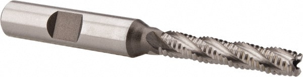 Hertel 84512011 Square End Mill: 1/4 Dia, 1-1/4 LOC, 3/8 Shank Dia, 3-1/8 OAL, 4 Flutes, Cobalt Image