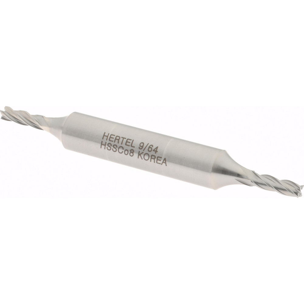 Hertel E2053009 Square End Mill: 9/64 Dia, 7/16 LOC, 3/8 Shank Dia, 3-1/8 OAL, 4 Flutes, Cobalt Image