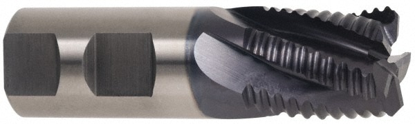 Hertel 84511435 Square End Mill: 1-1/4 Dia, 2 LOC, 1-1/4 Shank Dia, 4-1/2 OAL, 6 Flutes, Cobalt Image