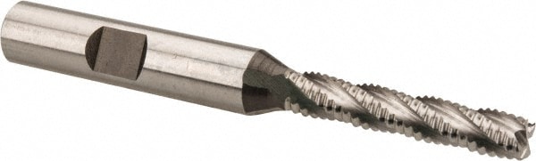 Hertel 84512755 Square End Mill: 1/4 Dia, 1-1/4 LOC, 3/8 Shank Dia, 3-1/8 OAL, 4 Flutes, Cobalt Image