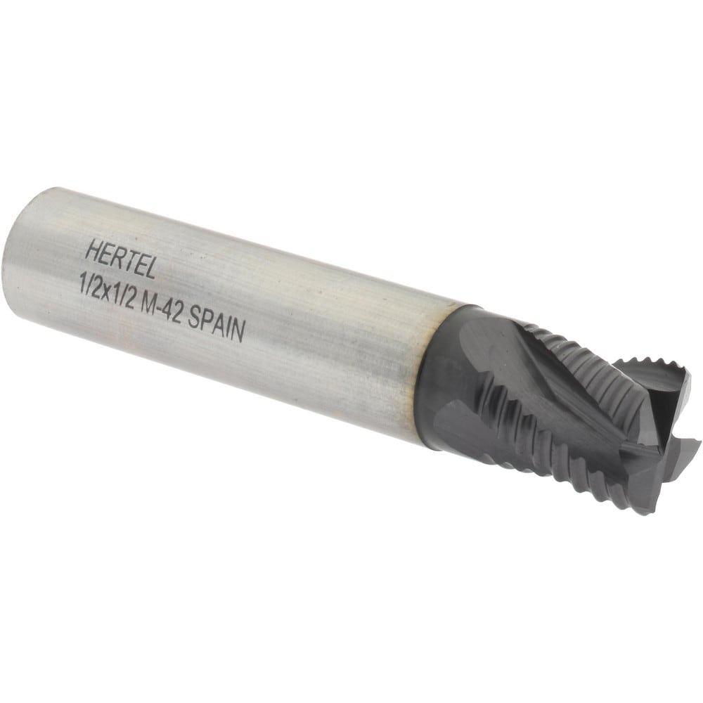 Hertel 84512862 Square End Mill: 1/2 Dia, 1/2 LOC, 1/2 Shank Dia, 2-1/2 OAL, 4 Flutes, Cobalt Image