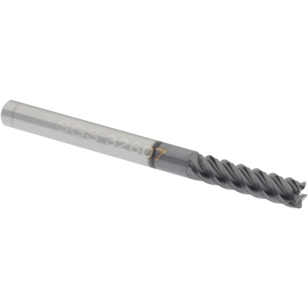 SGS 32607 Corner Radius End Mill: 1/8" Dia, 1/2" LOC, 0.01" Radius, 5 Flutes, Solid Carbide Image