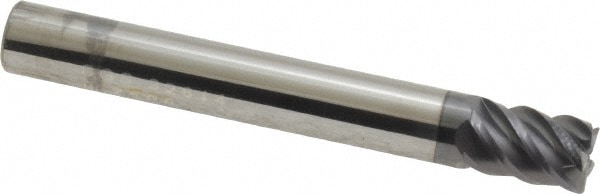 SGS 32614 Corner Radius End Mill: 1/4" Dia, 3/8" LOC, 0.015" Radius, 5 Flutes, Solid Carbide Image