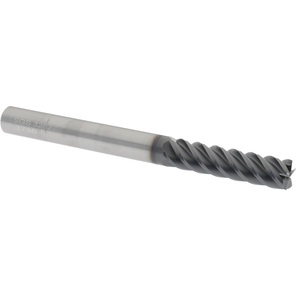 SGS 32627 Corner Radius End Mill: 3/8" Dia, 1-1/2" LOC, 0.015" Radius, 5 Flutes, Solid Carbide Image