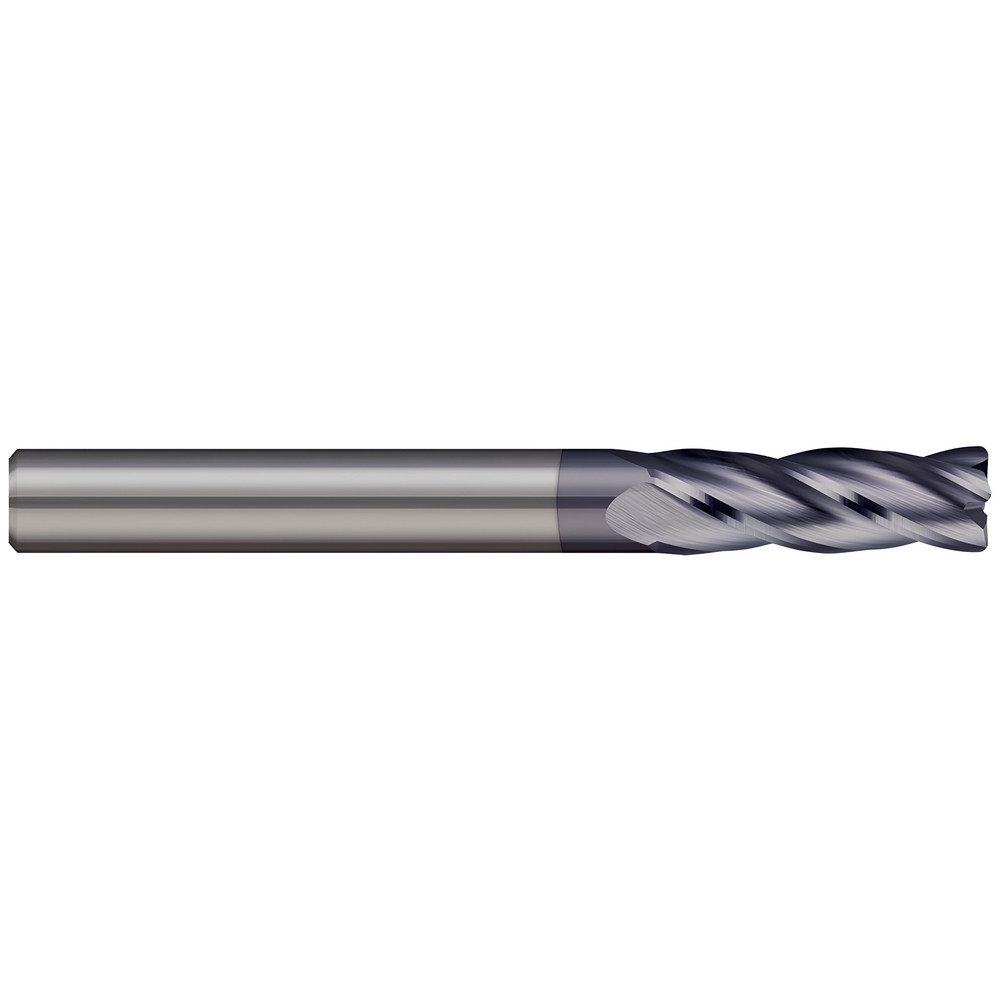 Corner Radius End Mill: 3/8" Dia, 7/8" LOC, 0.0100" Radius, 4 Flute, Solid Carbide