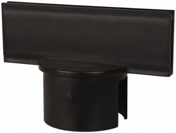 Pedestrian Barrier Sign Adapter & Pole Sign Adapter: Plastic, Black, Use with 2-1/2 in Poles