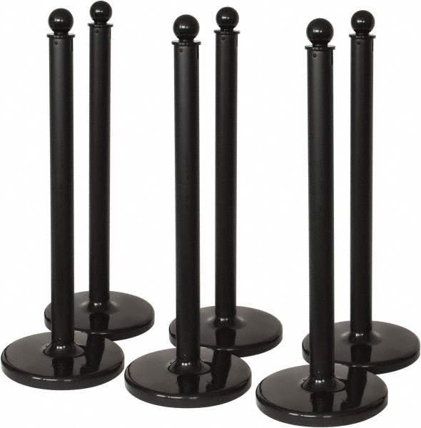 PRO-SAFE STN-POL-BLK-6C Free Standing Retractable Barrier Post: Plastic Post Image