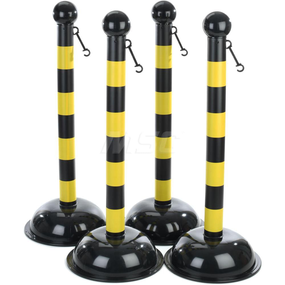 PRO-SAFE STN-POL-SAF-4D Free Standing Retractable Barrier Post: Plastic Post Image