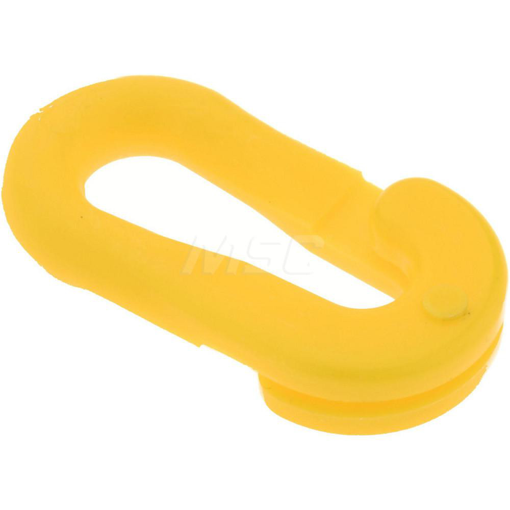 Pedestrian Barrier Connecting C-Link: Plastic, Yellow, Use with Plastic Chain