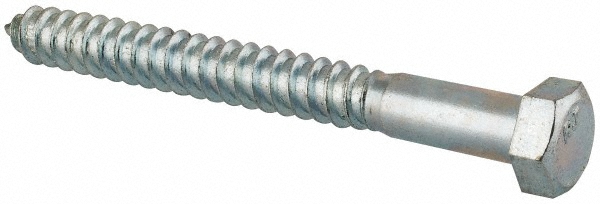 5/8" Screw, 6" Length Under Head, Steel, Hex Head Lag Screw