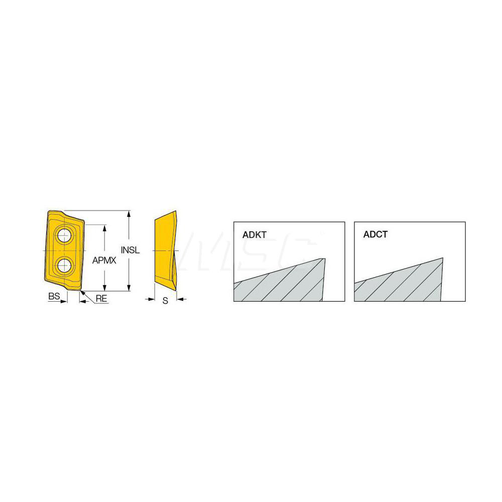 Iscar - Milling Inserts: Insert Style: ADCT; Insert Size: 22; Insert ...