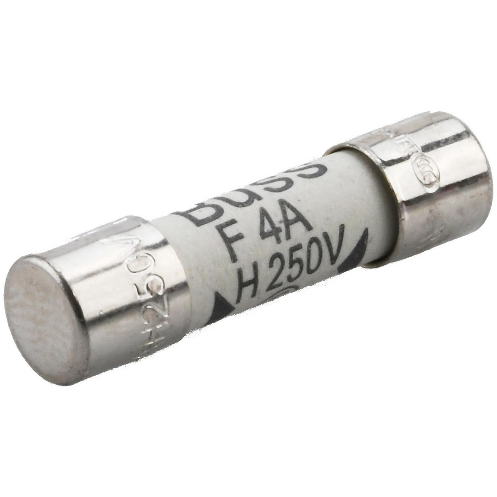Cooper Bussmann Mini Fuse: Fast-Acting, 4 A - 20.00 mm OAL, 5.00 mm Dia, Ceramic | 5-Pack | Part #GDA-4A