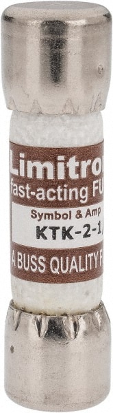 Cooper Bussmann KTK-2-1/2 Cartridge Fast-Acting Fuse: 2.5 A, 10.3 mm Dia Image