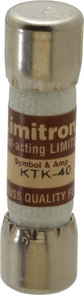 Cooper Bussmann KTK-40 Cartridge Fast-Acting Fuse: 40 A, 10.3 mm Dia Image