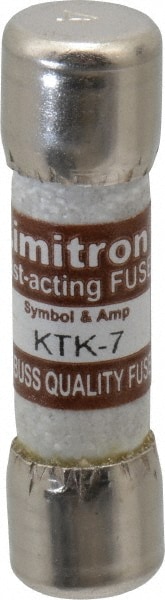 Cooper Bussmann KTK-7 Cartridge Fast-Acting Fuse: 7 A, 10.3 mm Dia Image