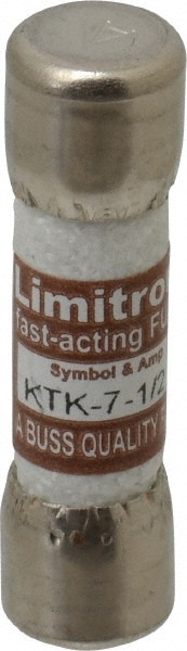 Cooper Bussmann KTK-7-1/2 Cartridge Fast-Acting Fuse: 7.5 A, 10.3 mm Dia Image