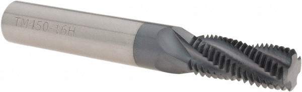 Scientific Cutting Tools TM450-16HA Helical Flute Thread Mill: 9/16-16, Internal & External, 4 Flute, 1/2" Shank Dia, Solid Carbide Image