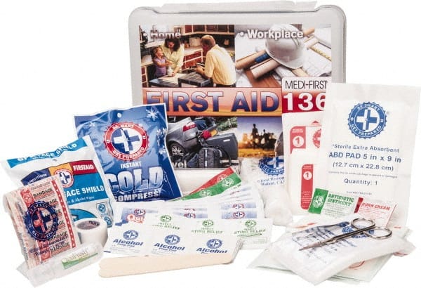 Multipurpose/Auto/Travel First Aid Kit: 136 Pc