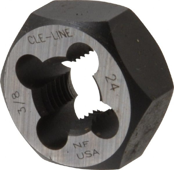 Cle-Line C65607 Hex Rethreading Die: 3/8-24 Thread, Right Hand, Carbon Steel 