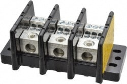 Cooper Bussmann 16021-3 3 Poles, 175 Amp, 8-2/0 AWG (Al), 14-2/0 AWG (Cu) Primary, 4-14 AWG (Cu), 4-8 AWG (Al) Secondary, Thermoplastic Power Distribution Block 