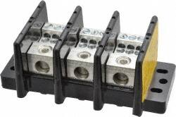 3 Poles, 175 Amp, 8-2/0 AWG (Al), 14-2/0 AWG (Cu) Primary, 4-14 AWG (Cu), 4-8 AWG (Al) Secondary, Thermoplastic Power Distribution Block