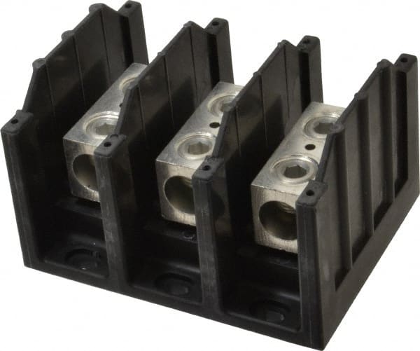 Cooper Bussmann 16303-3 3 Poles, 310 Amp, 350 kcmil-6 AWG (Cu/Al) Primary, 350 kcmil-6 AWG (Cu/Al) Secondary, Thermoplastic Power Distribution Block 