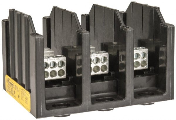 Cooper Bussmann 16321-3 3 Poles, 175 Amp, 8-2/0 AWG (Al), 14-2/0 AWG (Cu) Primary, 4-14 AWG (Cu), 4-8 AWG (Al) Secondary, Thermoplastic Power Distribution Block 