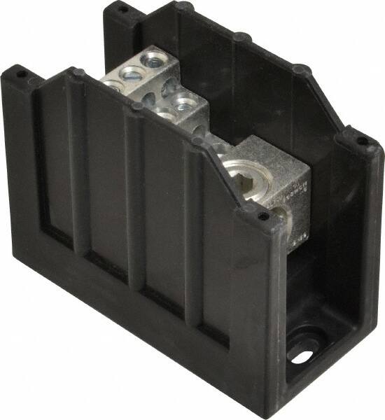 1 Pole, 310 Amp, 350 kcmil-6 AWG (Cu/Al) Primary, 4-12 AWG (Al), 4-14 AWG (Cu) Secondary, Thermoplastic Power Distribution Block